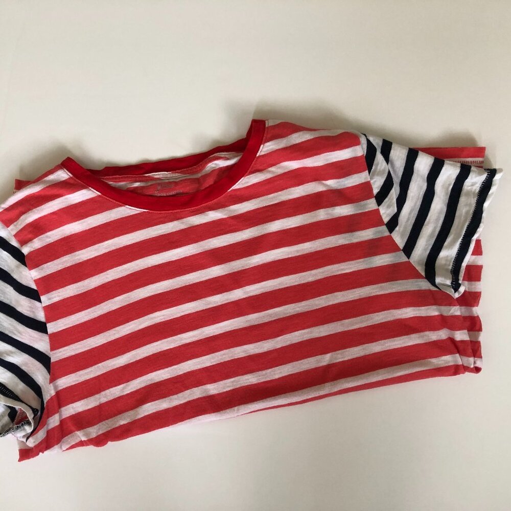 J. Crew Striped Cotton Tee, XL